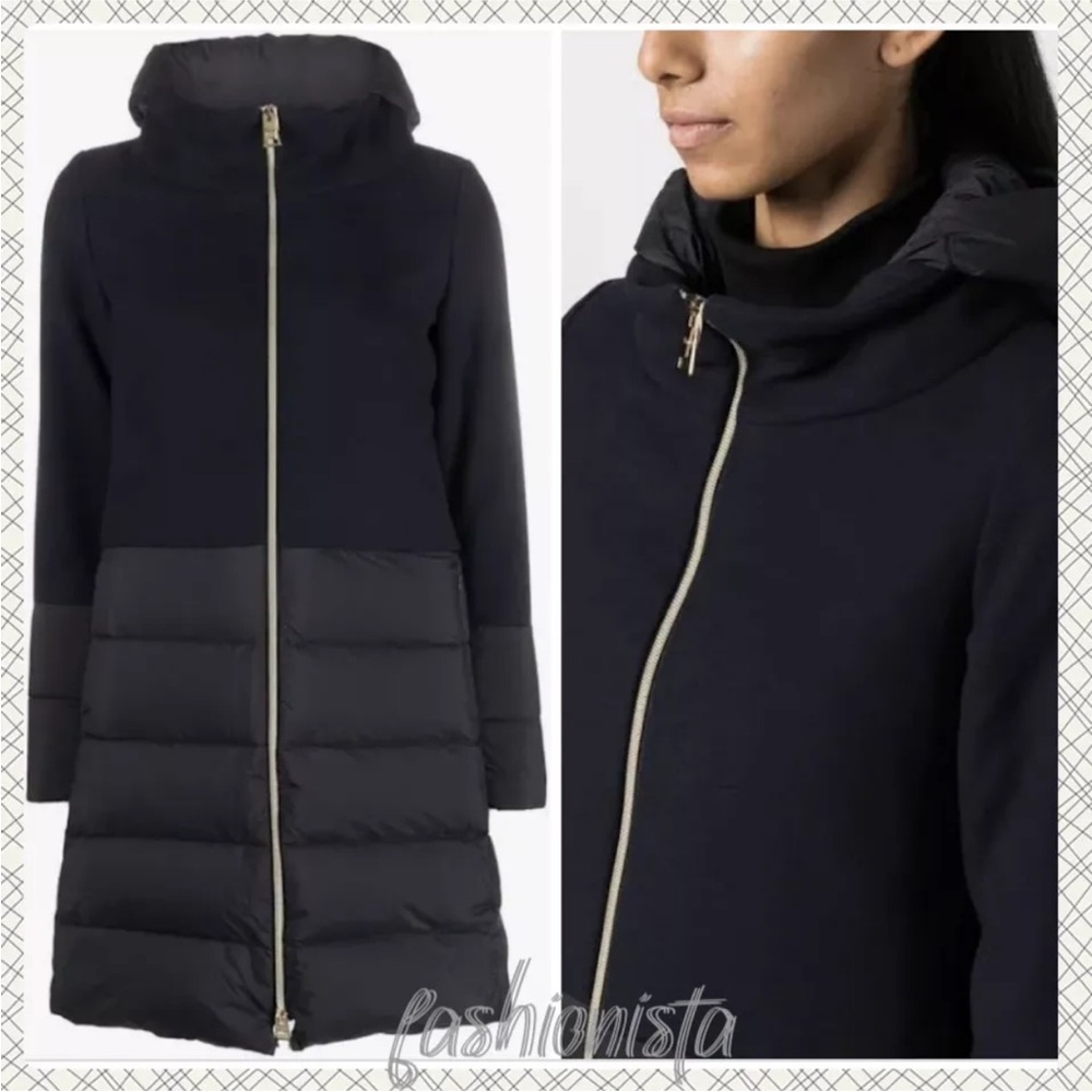 Herno Navy Wool-Blend Puff Down Jacket Sz.40 Us (… - image 1